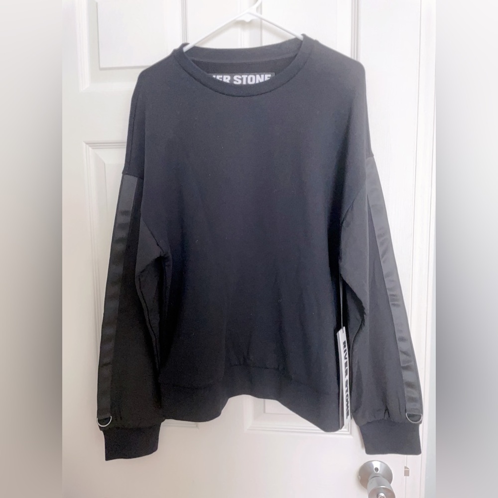 NWT River Stone Mix Media Fleece & Nylon Jacket sweatshirt